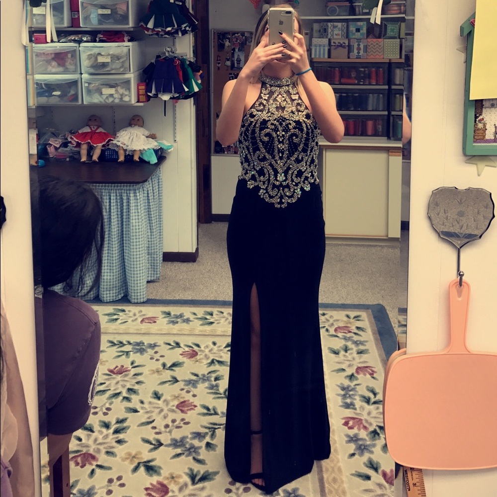 Black prom dress by Splash